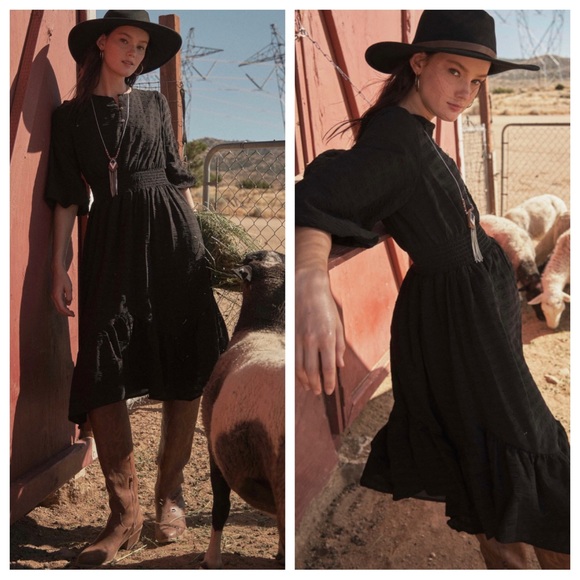 56 Boho Textured Fabric Tiered Midi Dress - Picture 5 of 5